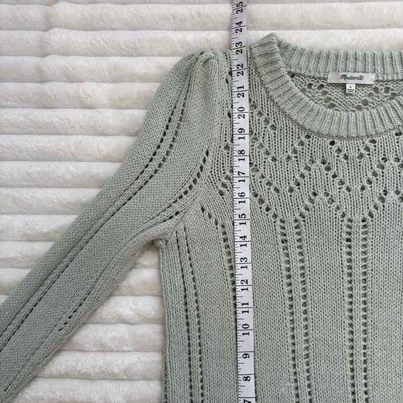 Madewell Knit Cotton Sweater Long Sleeve Light Green Womens Small - Picture 6 of 7